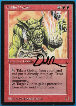 Goblin Wizard The Dark NM Red Rare SIGNED MAGIC MTG CARD (ID# 505019) ABUGames - Image 1
