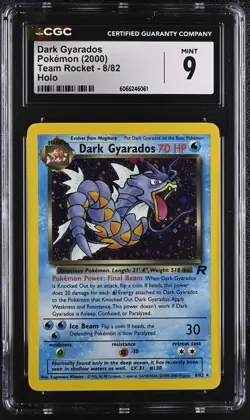 CGC 9 MINT Dark Gyarados 2000 Team Rocket 8/82 Holo Pokemon Card - Image 1