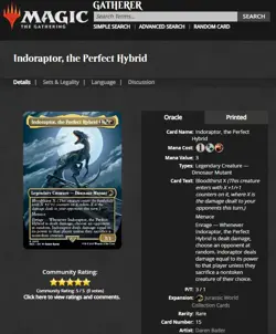 2023 MTG Magic the Gathering Jurassic World #15 Indoraptor the Perfect Hybrid - Image 3