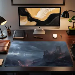 Storm Castle Ruins MTG Playmat - Lava Chasm Fantasy Magic Game Mat - Image 2