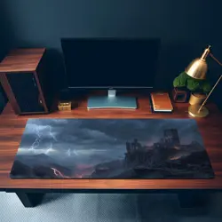 Storm Castle Ruins MTG Playmat - Lava Chasm Fantasy Magic Game Mat - Image 3