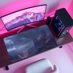 Storm Castle Ruins MTG Playmat - Lava Chasm Fantasy Magic Game Mat - Image 4