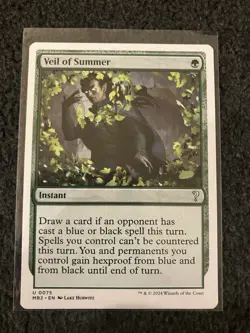 Magic The Gathering MTG - Veil of Summer (White Border) - Mystery Booster 2 - Image 1