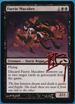 Faerie Macabre Shadowmoor NM Black Common SIGNED MTG CARD (ID# 505012) ABUGames - Image 1