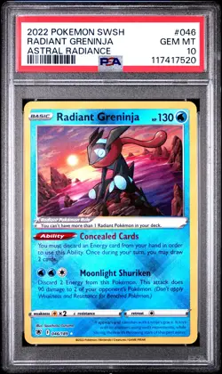 2022 POKEMON SWORD & SHIELD ASTRAL RADIANCE #046 RADIANT GRENINJA PSA 10 - Image 1