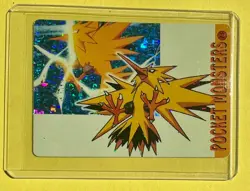 ZAPDOS Pokemon Vending Prism Holo Vintage Sticker rare Nintendo 2000 Foil Holo - Image 1