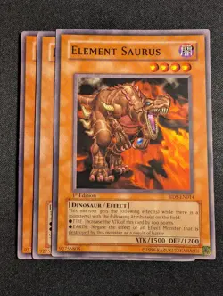 Yugioh - 3x Element Saurus RDS-EN014 1st Edition Common NM - Image 1