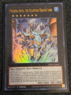 Yugioh Poseidra Abyss, the Atlantean Dragon Lord ROTA-EN043 Ultra Rare 1st Ed NM - Image 1