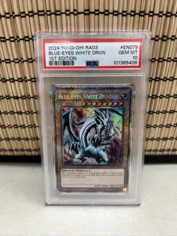 Yugioh! Blue Eyes White Dragon RA03-EN079 Platinum Secret Rare PSA 10 - Image 1