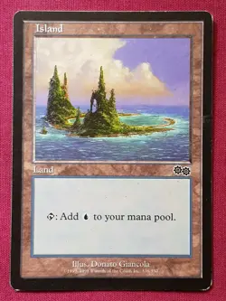 Magic The Gathering URZA'S SAGA ISLAND 338 land card MTG - Image 1