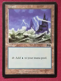 Magic The Gathering URZA'S SAGA ISLAND 335 land card MTG - Image 1