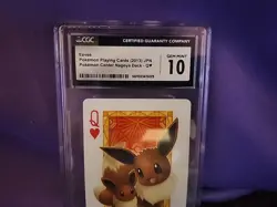 CGC 10 2013 Eevee Queen Of Hearts Pokemon Center Nagoya Playing Card Japan - Image 2