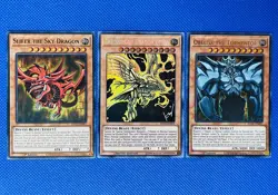 Yugioh Egyptian God Card Set: Slifer + Obelisk + Ra | Ultra Rare & Secret Rare - Image 1