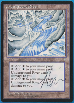 Underground River Ice Age NM Land Rare SIGNED MAGIC CARD (ID# 505001) ABUGames - Image 1