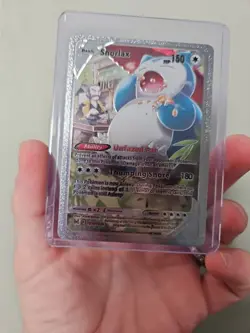 Snorlax Silver Foil Fan Art Vinyl Textured Collector Pokemon Card TG10/TG30 - Image 1