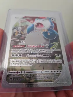 Snorlax Silver Foil Fan Art Vinyl Textured Collector Pokemon Card TG10/TG30 - Image 3