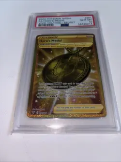Hero’s Medal Gold Secret Rare PSA 10 Vivid Voltage Pokemon Card - Image 3
