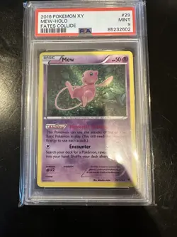 Pokemon TCG XY Fates Collide Mew 29/124 Holo Rare Card Graded PSA 9 - Image 1