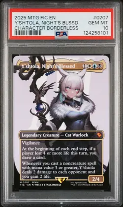 2025 MTG FINAL FANTASY COMMANDER #0207 Y'SHTOLA, NIGHT'S BLESSED PSA 10 - Image 1