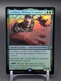Magic The Gathering Spider-Man FOIL, R 0112 Sandman, Shifting Scoundrel - Image 1