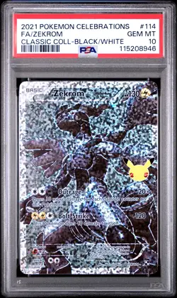 2021 POKEMON CELEBRATIONS CLASSIC COLL #114 FULL ART/ZEKROM PSA 10 - Image 1