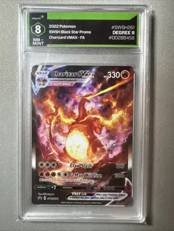 2022 Pokemon SWSH Black Star Promo Charizard VMAX Full Art Degree Graded 8 - Image 1