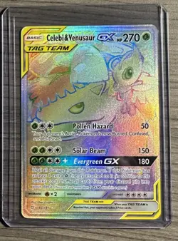 2019 POKEMON SUN & MOON TEAM UP #182 CELEBI & VENUSAUR GX - Image 1