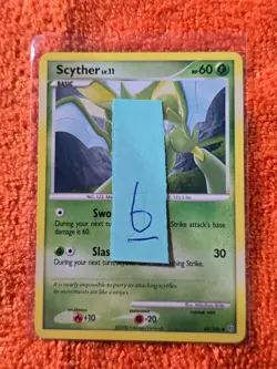 2008 Pokemon Diamond and Pearl Stormfront #49 Scyther, U, NF/H, cd6 - Image 3
