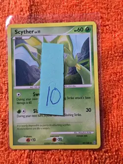 2008 Pokemon Diamond and Pearl Stormfront #49 Scyther, U, NF/H, cd10 - Image 3