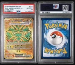 2025 Pokemon Teal Mask Ogerpon EX Prismatic Evolutions EN Gold PSA 10 - Image 2