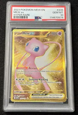 PSA 10 Mew EX 205/165 Scarlet & Violet 151 Gold Hyper Rare Pokemon 2023 - Image 1