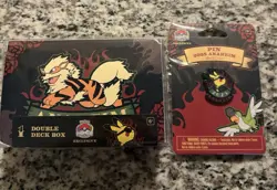 Pokemon Worlds 2025 Anaheim Arcanine Exclusive Deck Box + Matching Exclusive Pin - Image 1