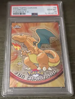 2000 Topps Chrome Pokemon TV Series 1 #6 Charizard PSA 10 Gem Mint - Image 1