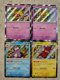 POKEMON PALDEAN FATES BABY SHINY BLACK STAR PROMO (LOT OF 4) SLOWBRO PAWMOT + - Image 1