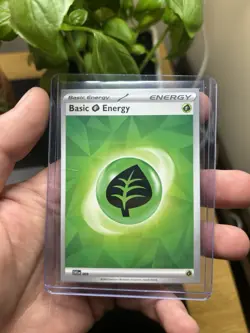 RARE miscut Leaf Energy Pokemon Card. All 4 Corners Are pointy! - Image 1