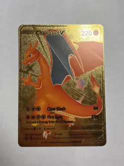 CHARIZARD V Gold Foil Fan Art Display Card, HP 220 M/NM - Image 1