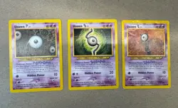 Neo Destiny Unown Character TCG Pokemon Card Lot 58/105 86/105 87/105 - Image 1