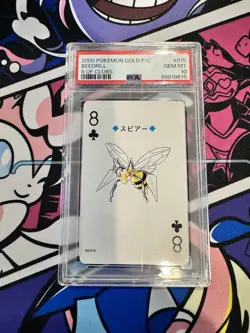 PSA10 2000 POKEMON GOLD VERSION PLAYING CARDS 015 BEEDRILL 8 OF CLUBS POP5 - Image 4