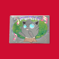 JIGGLYPUFF (PURIN)--JAPANESE MEIJI EMBOSSED PROMO FOIL POKEMON CARD - Image 1