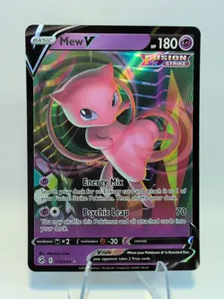 Mew V 113/264 Ultra Rare Full Art Holo Fusion Strike Pokemon Card NEVER PLAYED - Image 1