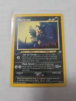 1st Edition Neo Revelation Murkrow 46/64 Pokemon Card WOTC Vintage - Image 1