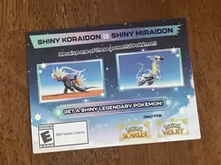 Shiny Koraidon & Shiny Moraidon GameStop Pokemon Code Card UNSCRATCHED Unused - Image 1