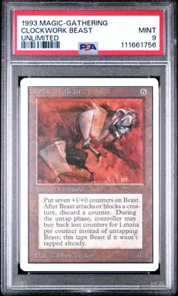 1993 MAGIC THE GATHERING UNLIMITED CLOCKWORK BEAST PSA 9 - Image 1