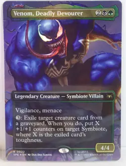 Venom, Deadly Devourer [New, Near Mint] *Foil* Borderless {Spider-man MTG} +AC - Image 1
