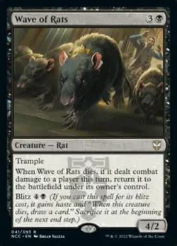 Slightly Played, English - 1 x MTG Wave of Rats Commander: Streets of New Capenn - Image 1