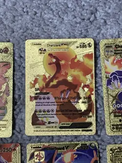 Pokemon Set of 10 Charizard Evo GX,EX, V & VMax Gold Foil Fan Art Cards - Image 4