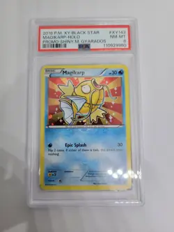 2016 POKEMON XY BLACK STAR PROMO XY143 SHINY MAGIKARP PSA 8 - Image 1