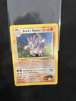 Pokemon Brock's Rhydon Gym Heroes 2/132 Holo Unlimited Holo Bleed Swirl Rare - Image 1
