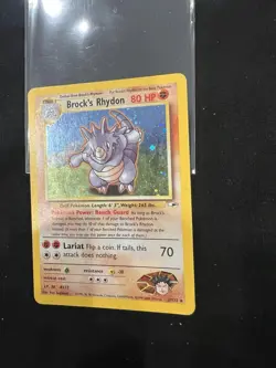 Pokemon Brock's Rhydon Gym Heroes 2/132 Holo Unlimited Holo Bleed Swirl Rare - Image 2