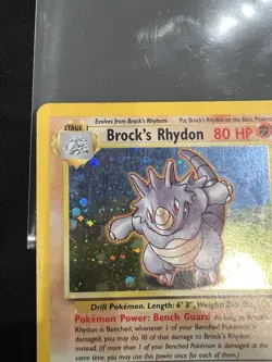 Pokemon Brock's Rhydon Gym Heroes 2/132 Holo Unlimited Holo Bleed Swirl Rare - Image 3